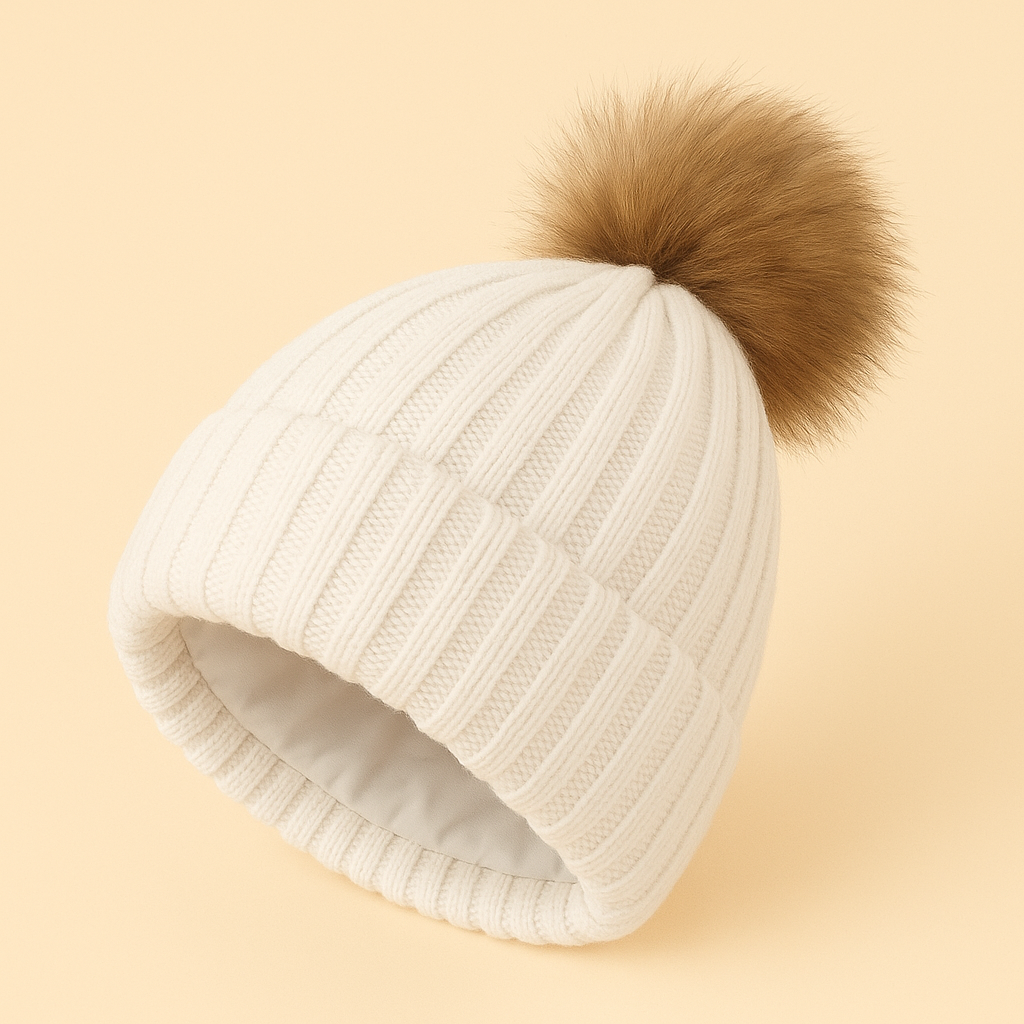 Liora - Satin Lined Pom Winter Beanie